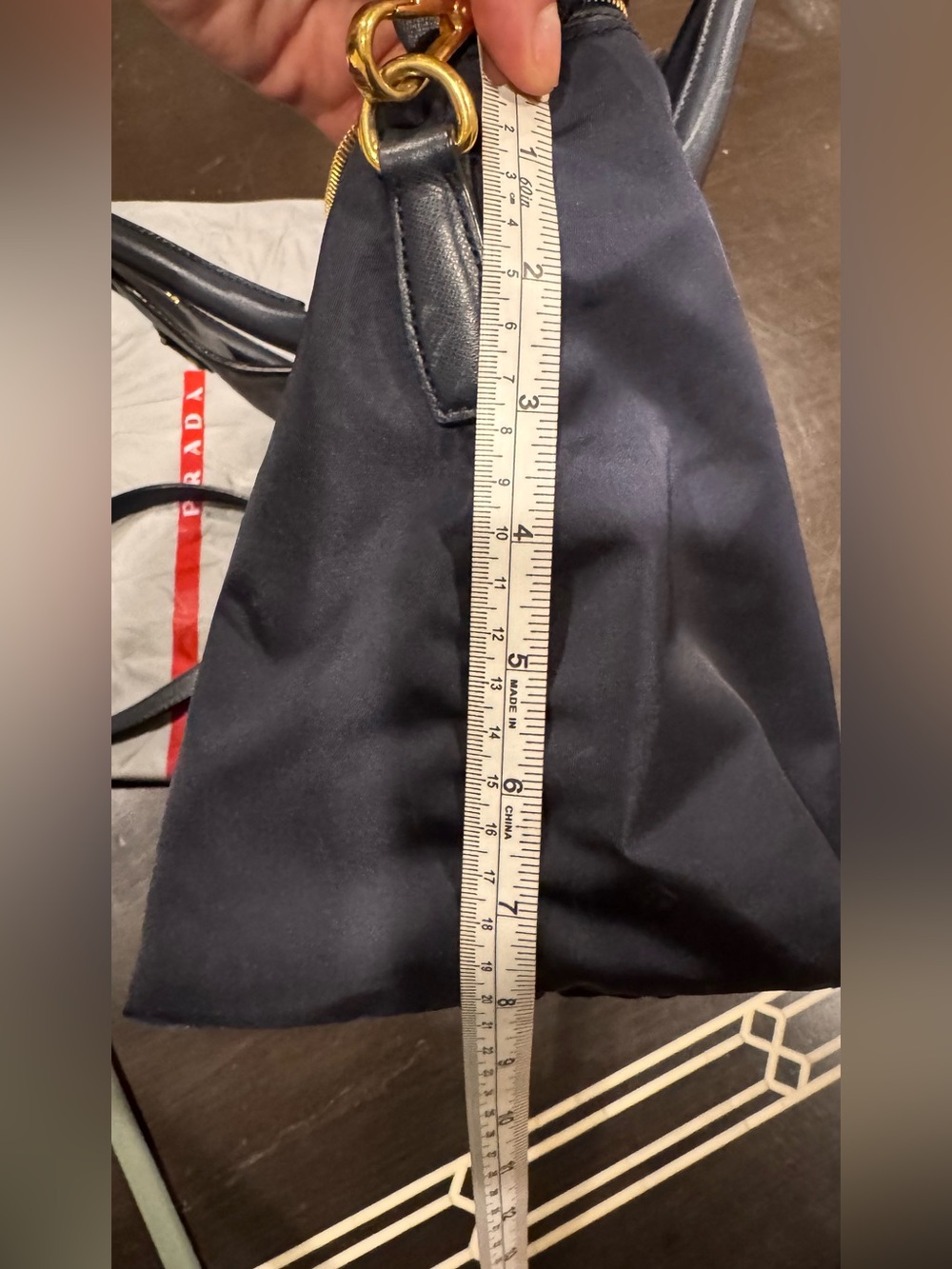 Prada Black Nylon Shoulder Tote with Gold Hardware - Picture 14 of 16